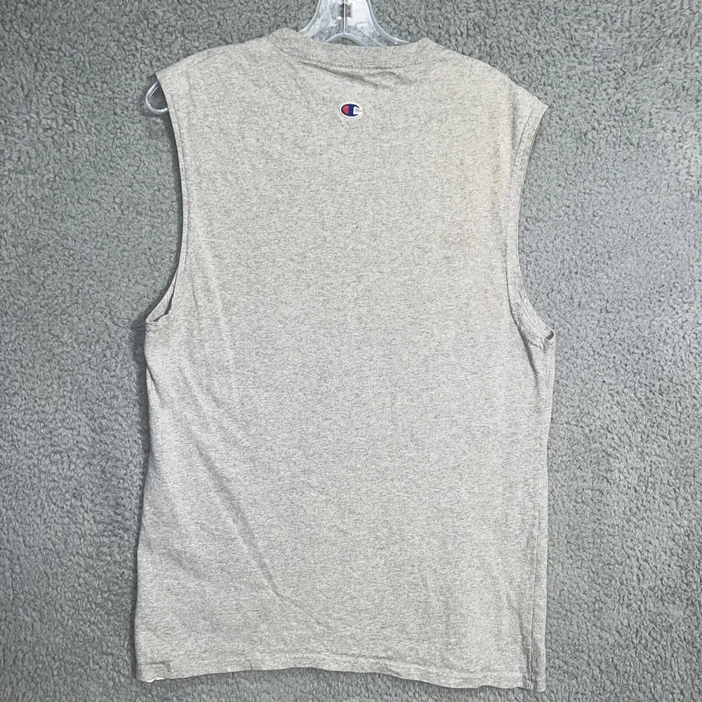 VTG Champion Shirt Men's Size M Heather Gray Embroidered Logo Tank Top 90s‎
